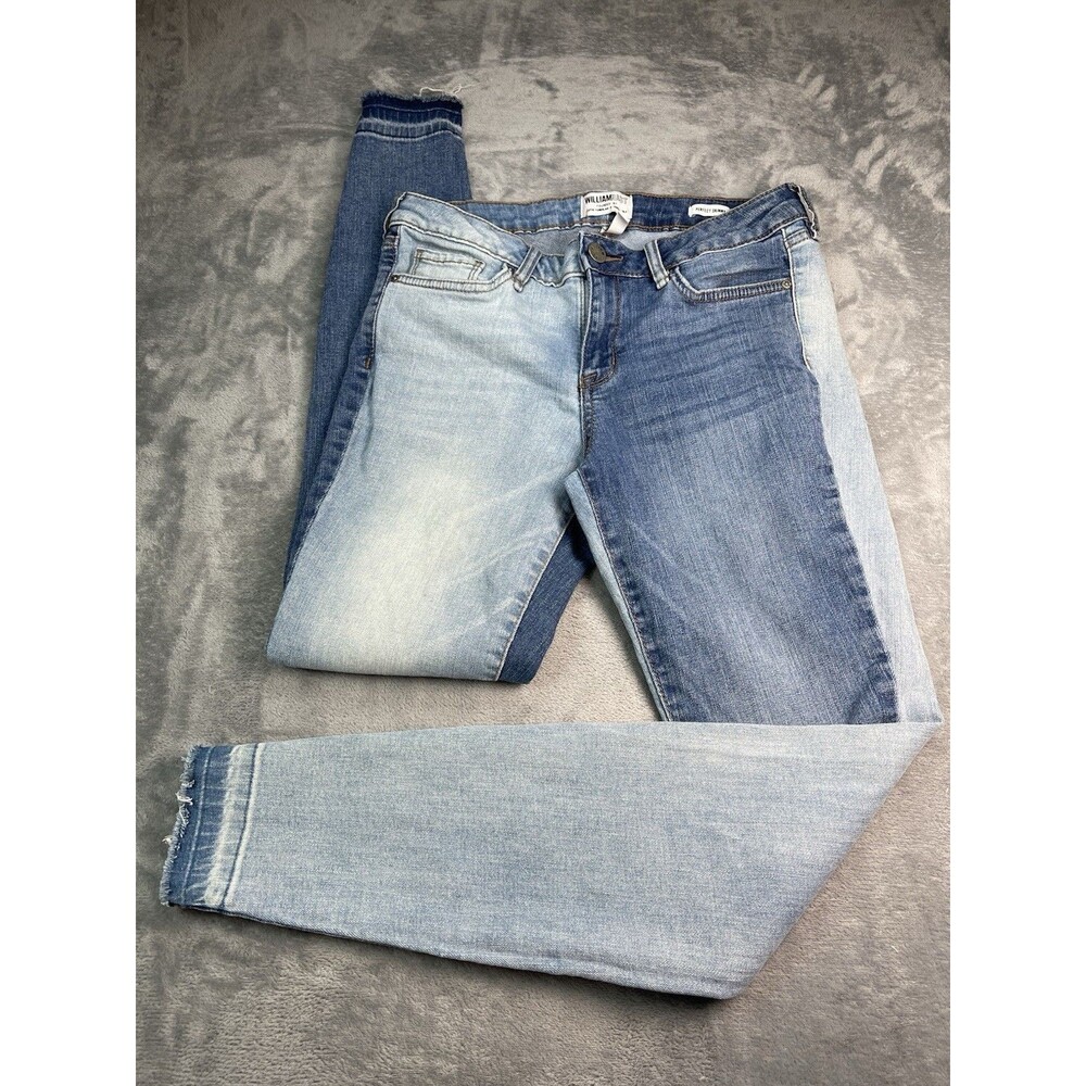 WilliamRast juniors NEW! premium skinny jeans embroidered pocket raw hem sz 27